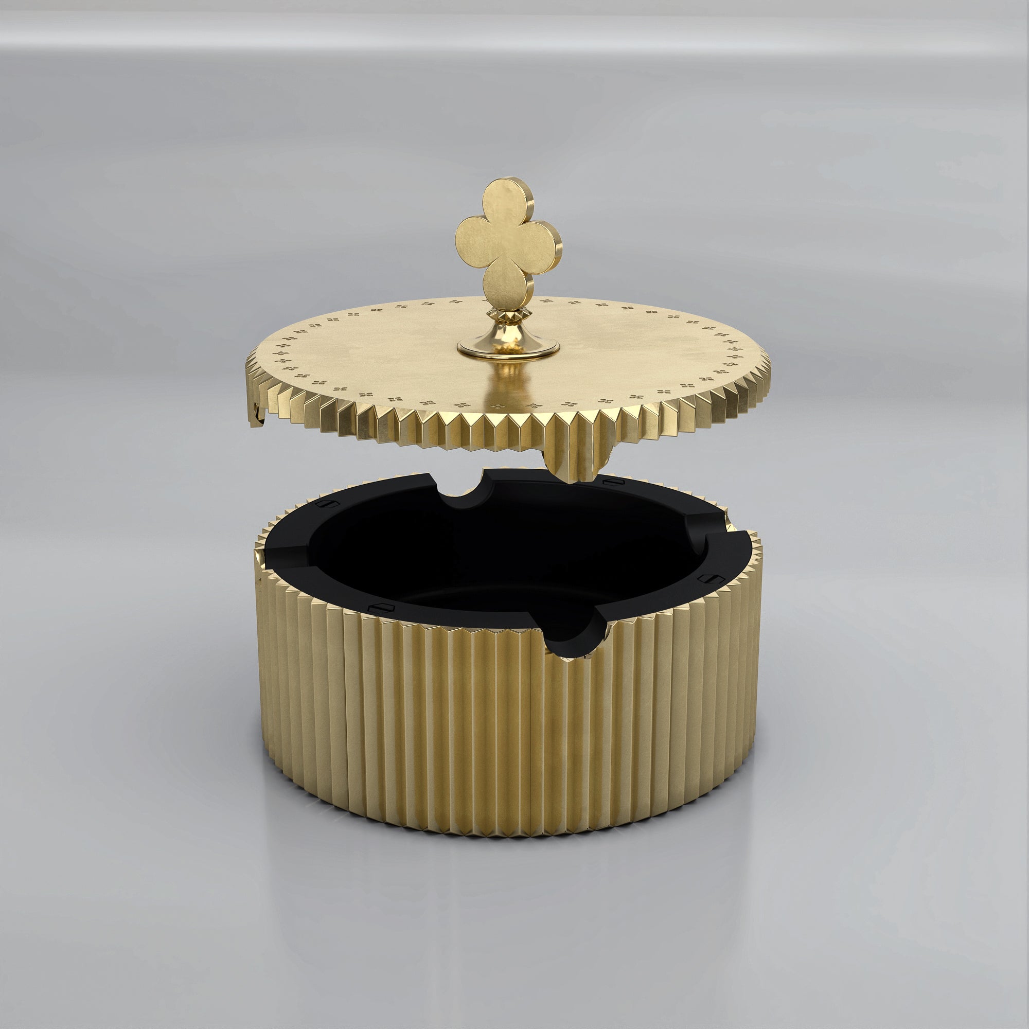 SOVEREIGN CREST Ashtray by Lancaut - A Golden Emblem of Elegance