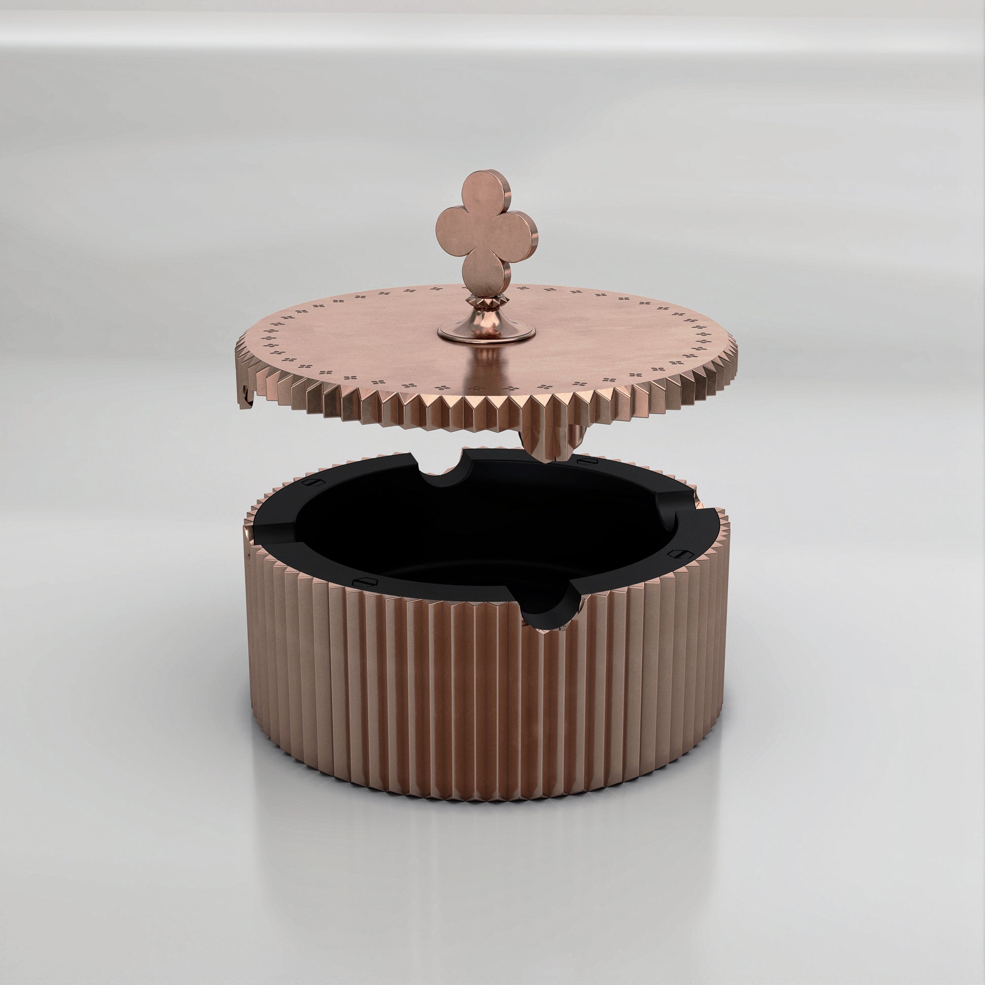 SOVEREIGN CREST Ashtray by Lancaut - A Golden Emblem of Elegance